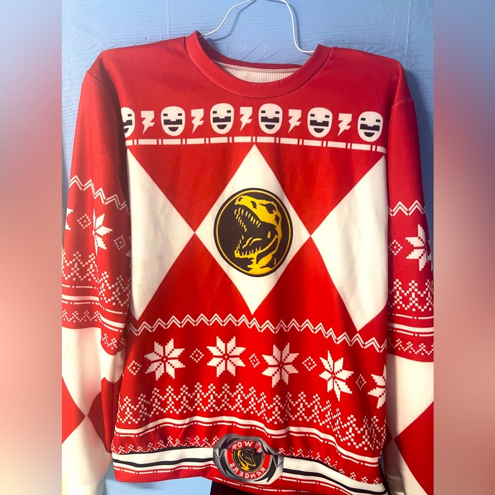 Power ranger mighty morphing red sweater